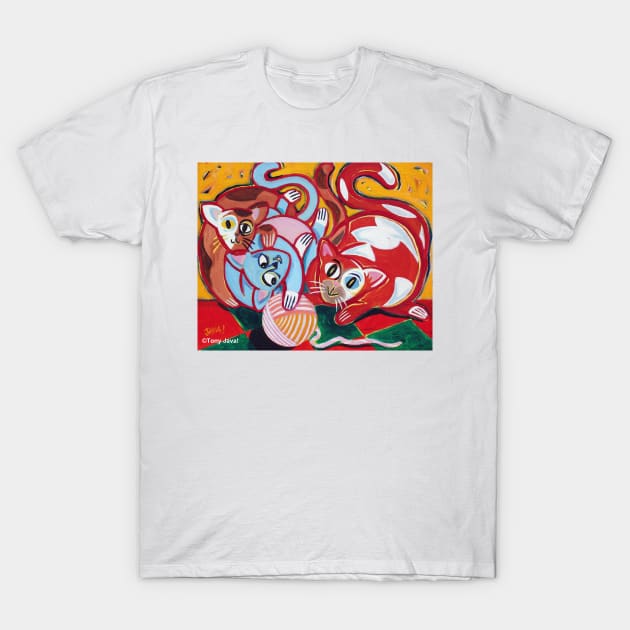 'Kitties at Play' T-Shirt by jerrykirk